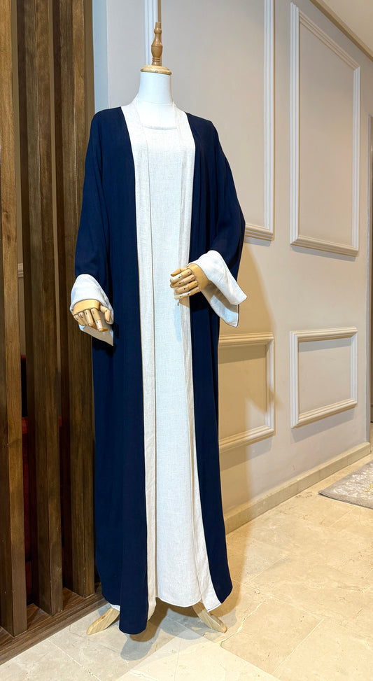 Ensemble 2 pièces en Lin ( bleu marine)